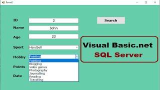 Visual basic tutorial| How to retrieve data from SQL Server to comboboxes filled from same database