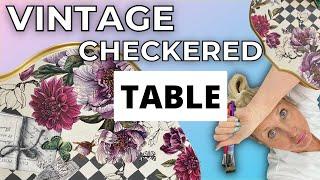 DIY Vintage Checkered Table | Tracey's Fancy