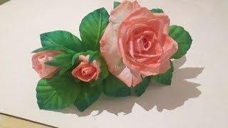 DIY / Роза из ткани / "Летний вечер" ( 1 часть) / Цветы из ткани / fabric flowers with his own hands