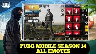 Pubg mobile season 14 all emotes, Season 14 emotes