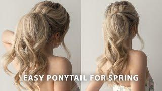 How To: Voluminous Easy Ponytail Hair Tutorial ‍️ Perfect Prom, Bridal, Wedding Hairstyle