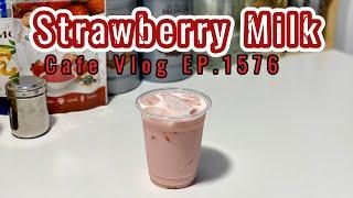 Cafe Vlog EP.1576 | Strawberry Milk | Strawberry drinks | Fruit drinks