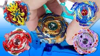 Beyblade Burst. Волчок Бейблэйд Берст Драйн Фафнир против 4 волчков! Запускаем руками без пускателя!