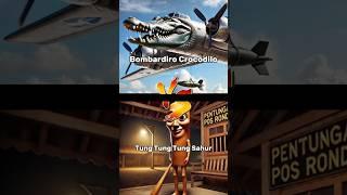 Bombardiro Crocodilo  VS Tung Tung Tung Sahur.Itanlian Characters #italian #brainrot #meme #shorts
