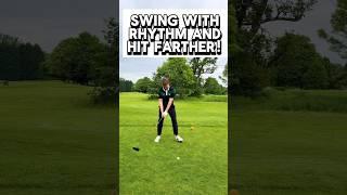 Slow your swing down and hit farther with this tip! #golftips #golfswing #golfdrills