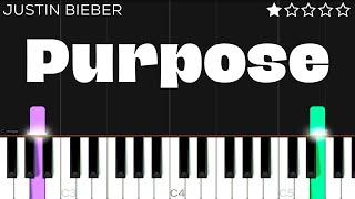 Justin Bieber - Purpose | EASY Piano Tutorial