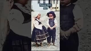 2 Kids Posing For The Camera  Upscaled & Colorized Footage From Poland #poland #history #oldfootage