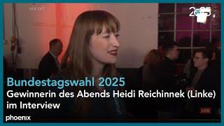 Heidi Reichinnek (DIE LINKE) zu den ersten Prognosen der Bundestagswahl 2025 | 23.02.25