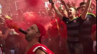 Crazy Wales Fan Before Match Wales - Russia