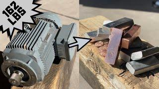 162LB Monster Motor Melt Down - Trash To Treasure - ASMR Metal Melting  - BigStackD Casting