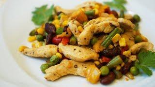 Куриное филе с овощами.