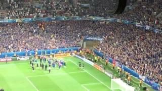 Iceland Players celebrating together with Fans | Euro 2016