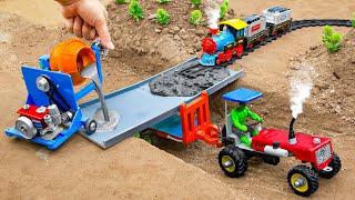 diy tractor make mini Concrete Bridge science project | Tractor trolley loading new technology