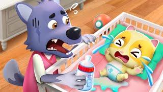 Big Bad Wolf Takes Care of Baby | Baby Care | Diaper Change | Kids Songs | Mimi and Daddy