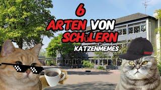 6 Arten von Schülern in der Schule mit Katzen