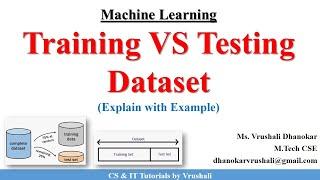 ML 2 : Training VS Testing Dataset in Machine Learning with Examples