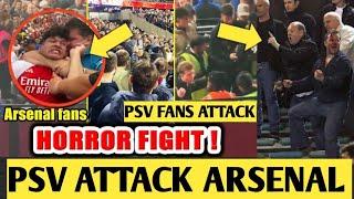 Controversial Clash: PSV Staff Attack Arsenal Fans After 1-7 Defeat