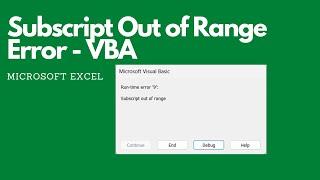 Subscript out of range error in VBA