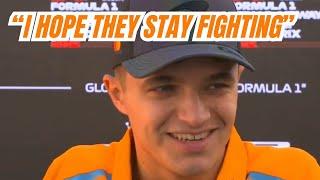 Lando Norris ENJOYING the Fight Between Max Verstappen and George Russell