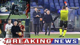 Jose Mourinho RED CARD after gesture towards referee in AS Roma 2 2 Verona