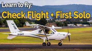 RECREATIONAL PILOT CERTIFICATE: Flying Lesson #8 - Solo check flight + First solo! | Audio