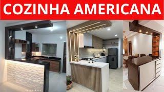 20 IDEIAS DE COZINHA AMERICANA COM BALCÃO 2024 | Modelos de Cozinha Americana com ilha