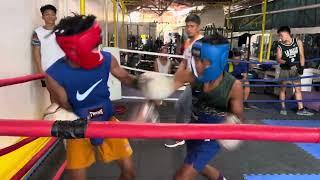 Aljhun liparto ( Red ) vs gerald hedanyo (blue) Sparring sessions @ Doc J boxing gym