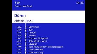 [DB Regio NRW] Ansagen S19 Düren - Au