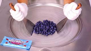 Turning Feastables & Blueberries into Insanely Cool Ice Cream Rolls! (ASMR)