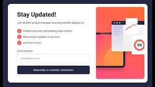 How to make Newsletter form | Form using HTML & CSS