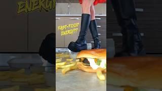 Boots vs. Fast-Food! Oddly Satisfying Food Crushing! ASMR