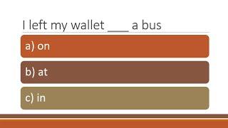 Prepositions of Place IN ON AT | English Grammar Test