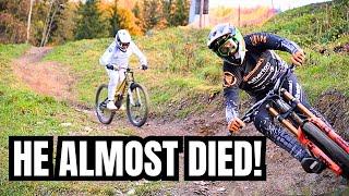 I RACED Andreas Kolb Down the Schladming WORLD CUP track!