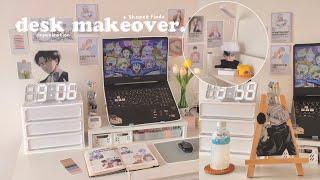 aesthetic desk makeover + shopee haul  soft pastel, functional, anime & manhwa decor ️⭐️