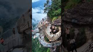 Massive Rockfall Obliterates Cliffside Bridge! #landslide #shorts #disaster