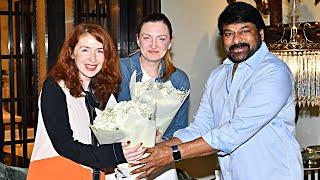 Megastar Chiranjeevi & Culture Ministry Of Moscow Julia Golubeva & Ekaterina Meet at his Residence