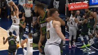 Russell Westbrook tries to fight Rudy Gobert after Christian Braun dunked on Rudy 🫢