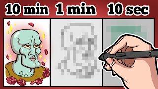 10 minute, 1 minute, 10 second Drawing Challenge