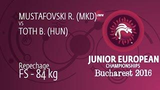 Repechage FS - 84 kg: B. TOTH (HUN) df. R. MUSTAFOVSKI (MKD) by TF, 14-4