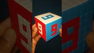 '9' Pattern on 7x7 Rubik's Cube #shorts