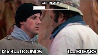 12 Rounds Boxing Timer 12 x 3 with 1 min Breaks / Workout music - Rocky training medley