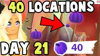 DAY 21 - ALL 40 PURPLE PUMPKIN LOCATIONS in Adopt Me!