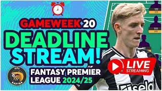 FPL GAMEWEEK 20 LIVE DEADLINE STREAM  | GW20 POSTPONEMENTS? ️ | Fantasy Premier League 2024/25