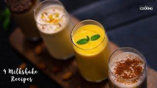 4 Milkshake Recipes | Mango milkshake | Chocolate Milkshake | Summer Drinks