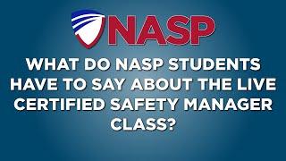 See what our students are saying about the Certified Safety Manager live class