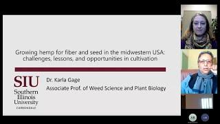 INRA Webinar:  Growing hemp for fiber and seed in the midwestern USA