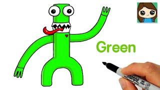 How to Draw Green Easy | Roblox Rainbow Friends