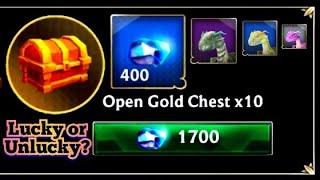 Buying 10x Gold Chests for Fantasy Dragon | Wolf Tales || 4017