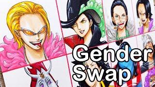 Drawing One Piece Shichibukai as a girls | Gender Swap