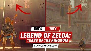 The Legend of Zelda: Tears of the Kingdom vs. Breath of the Wild Map Comparison